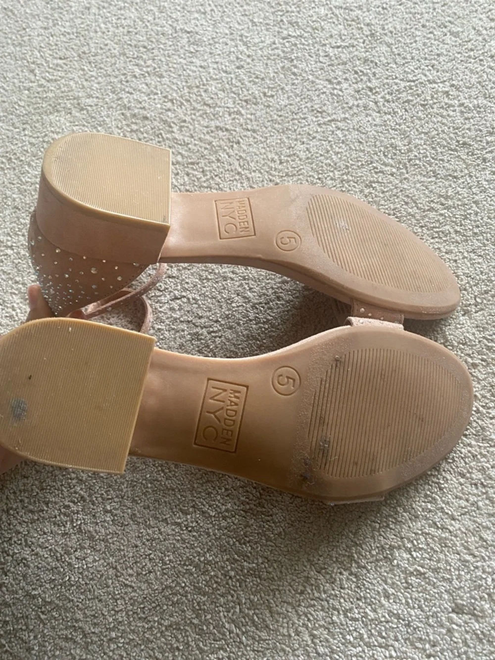 Teens Block Heel Sandals with Rhinestones